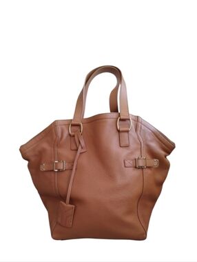 YSL Downtown Brown Deerskin Leather Bag